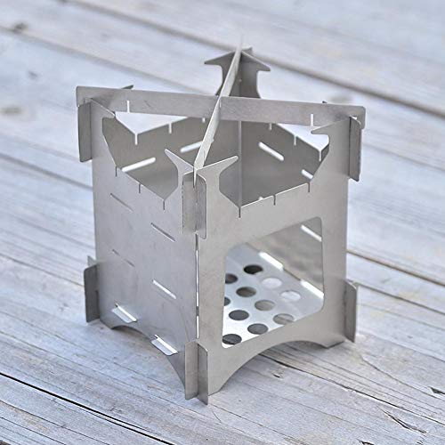 S WIDEN ELECTRIC Portable Foldable Camping Stove, Backpacking Stove, Stainless Steel Firewood Burning Card Furnace for Outdoor Picnic BBQ Camp Hiking Cooking