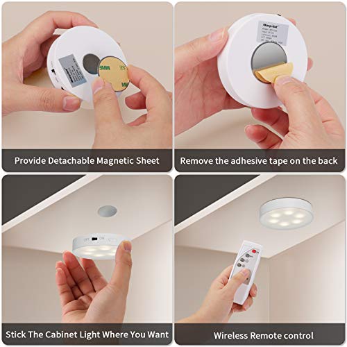 Luci sotto l\'armadio morpilot LED Luce Notturna con USB ricaricabile, 3PCS LED Lampada da Parete con Telecomando, Luce adesiva Per Vetrine Credenza Guardaroba Corridoio Cucina