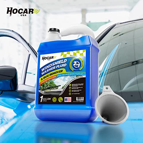 HOCAR USA Windshield Washer Fluid, Windshield Wiper Fluid, Premium Quality 1 Gal - Free Funnel Included