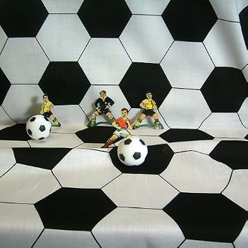 Meterware Stoff Fussball Klassik Retro Schwarz Weiss Em Bundesliga