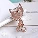 GUAngqi Vintage Pink Cat Brooch Pin Corsage Antique Imitation Opals Animal Brooches For Women Small Pin