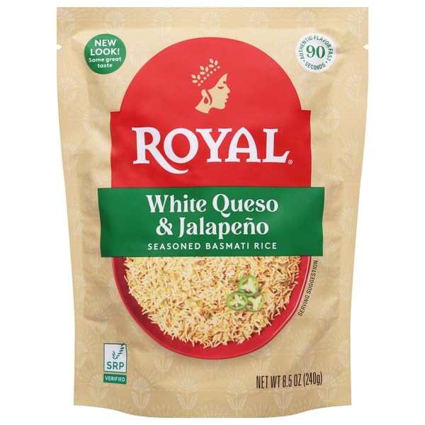 ROYAL, WHITE QUESO & JALAPENO BASMATI RICE, 8.5...