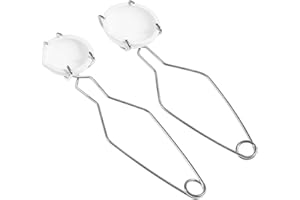 SEWACC Melting Ceramic Crucible Dish Cup Set Crucible Kits Small Ceramic Quartz Crucible Bowls with Tongs Handle for Melting Metal