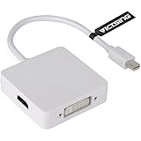VicTsing 3 in 1 Thunderbolt Port Mini Displayport To HDMI DVI VGA Display Port Adapter Cable for Apple Mac Macbook Pro Air iMac Microsoft Surface Pro