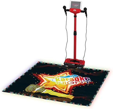 Kids Karaoke System Microphone with Stand and Lighted Dance Mat Karokee Machine
