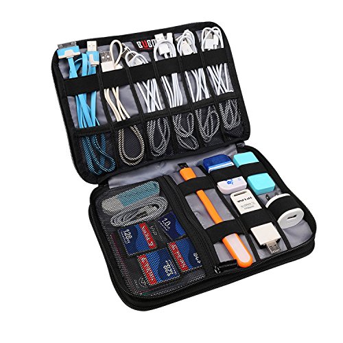 image for BUBM Double Layer Electronic Accessories Organizer, Travel Gear Bag fo