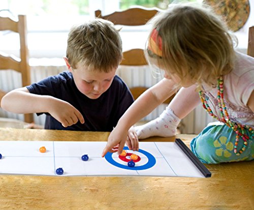 Tabletop Curling Game-Compact Curling Board Game,Mini Table Games for Family, School, Office or Travel Play