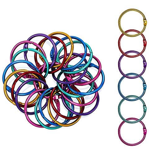 60 Pack Metal Loose Leaf Binder Ring 1.2 Inch Paper Binder Rings Office