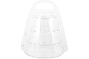 JECOMPRIS Macaron Display Stand with Cover: 4-Tier Dessert Tower - Clear Cupcake Holder for Weddings and Party Favours (23cm)