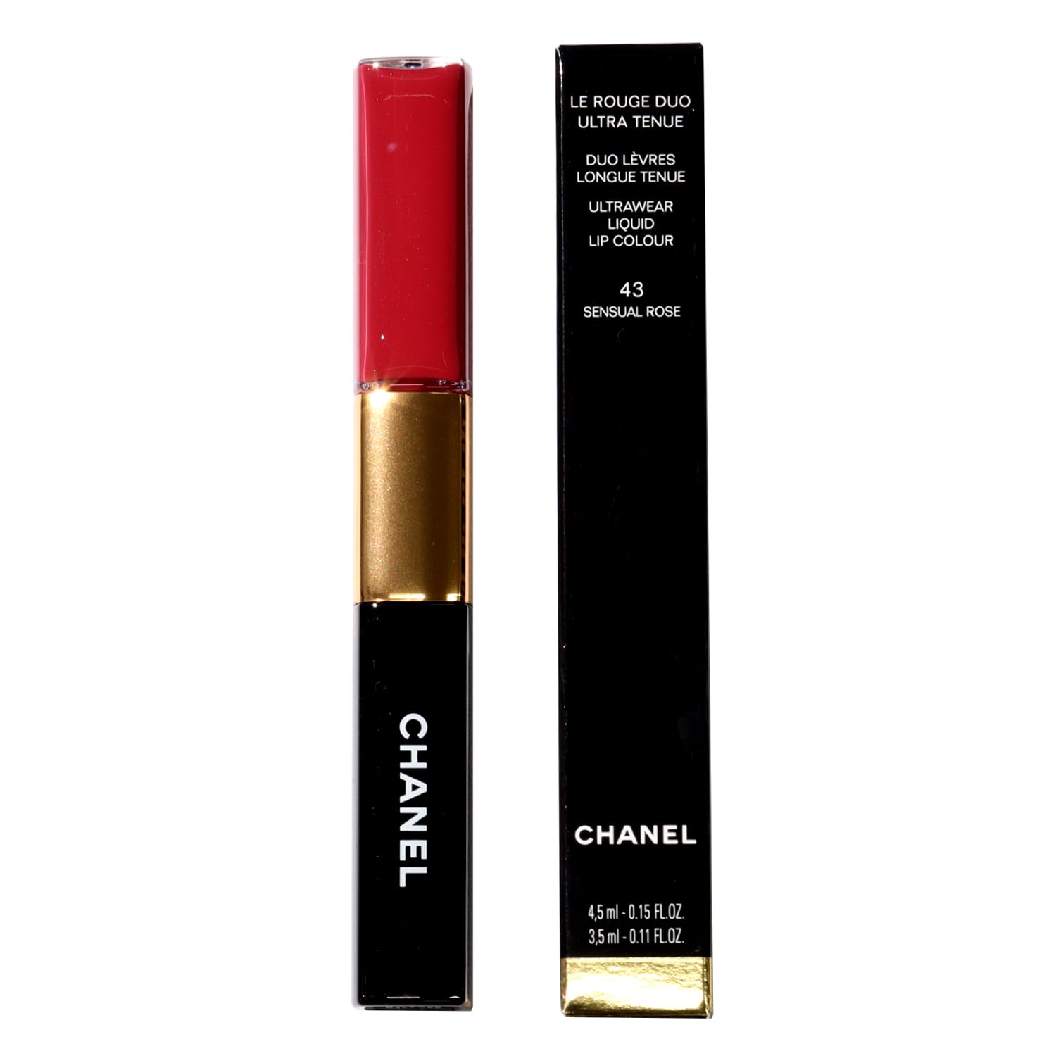 Chanel Le Rouge Duo Ultra Tenue Lipstick and Lip Gloss (43 Sensual Rose) (Pre-Wrapped/Includes Shop Bag)