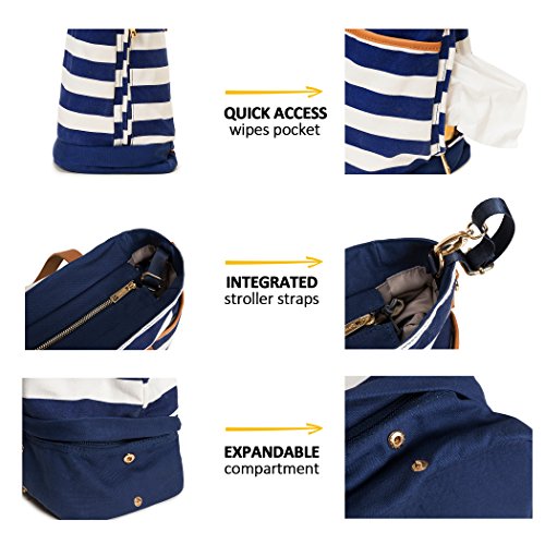 Expandable Designer Baby Diaper Tote Bag by Moskka 13 Pockets Large