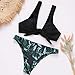 2019 Women Bikini Swimwear Sets Print Tie Front Padded Bikini Top and Beachwear Bottoms Shorts Two Piece Swimsuits (Medium, Black)