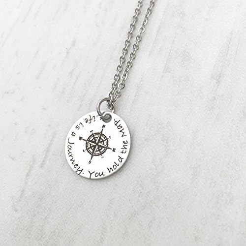 Life is a Journey You hold the Map Compass Necklace