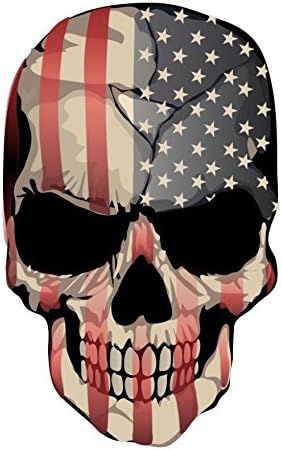 Evan Decals Magnet Punisher Skull Realistic American Flag Window Decal Vinyl Magnetic Sticker 4"