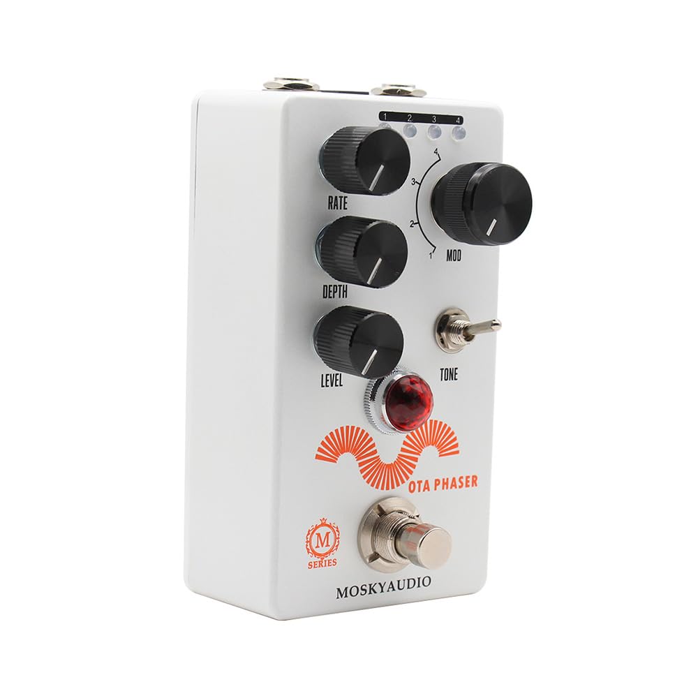 Btuty Guitar Phaser Pedal Electric Guitar Effects Pedal Rate,Depth,Level Control True Bypass Tone Toggle Swtich Metal Shell DC 9V 6.35mm Input/Output Interface (Phaser Pedal)
