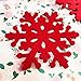 Christmas Decorations Red Felt Snowflake Coasters, 4pcs