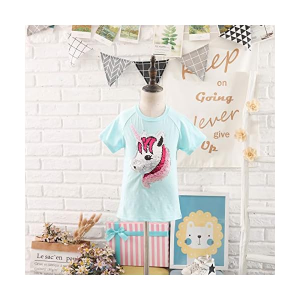 HH Family Flip Sequin Unicorn Shirt Tee for Girls 3-12 Years - Image 7