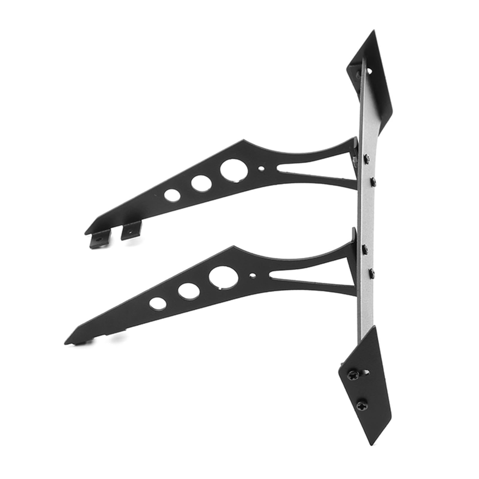 ZLYLVRC Aluminium Black Rear Tail Wing Set for 1/10 RC Car, Compatible with Tamiya TT02 TT01 HSP94123 94122 FWO6 LC PTG PTG2