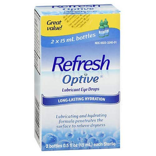 REFRESH OPTIVE Lubricant Bottles Eye Drops (2 x 15 ml)