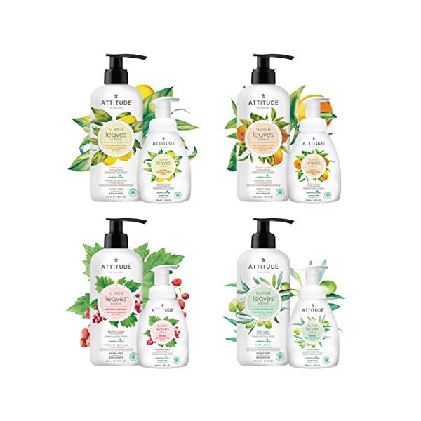 ATTITUDE-Natural-Liquid-Hand-Soap-Hypoallergenic-Biodegradable-Vegan-and-Cruelty-Free-White-Tea-Leaves-473-mL ATTITUDE Hand Soap, Plant and Mineral-Based Ingredients, Vegan Personal Care and Beauty Products, White Tea Leaves, 473…
