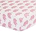 Pink Elephant Print Fitted Crib Sheet - 100% Cotton Baby Girl Jungle Animal Theme Nursery and Toddler Bedding