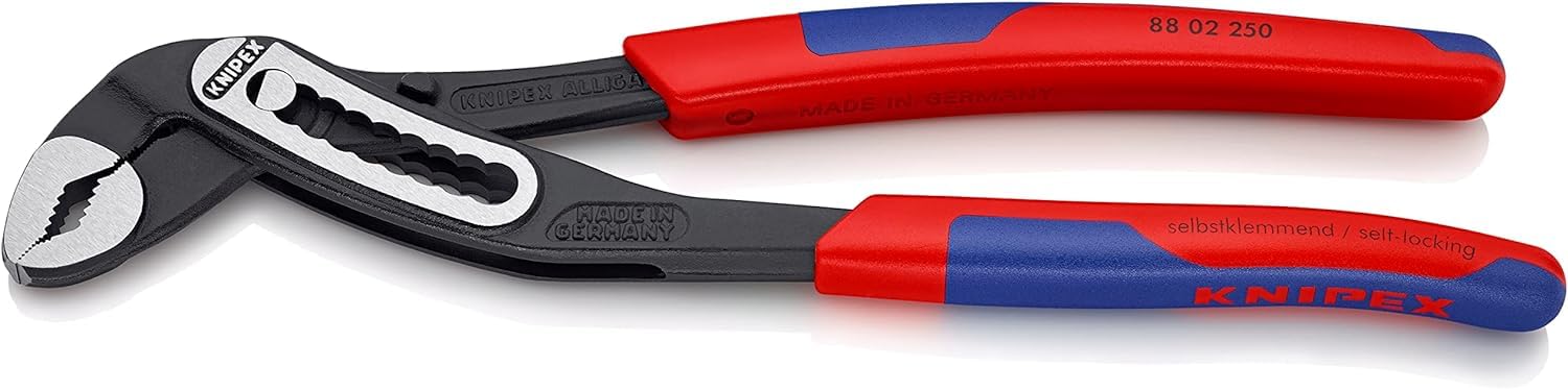 KNIPEX Alligator Water Pump Pliers with Slim Multi-Component Grips 250 mm, 88 02 250