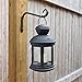 Gray Bunny 2 Pack Outdoor Plant Hanger Hook, 6” Victorian Heavy Duty Iron Wall Hooks for Bird Feeders, Lanterns, Wind Chimes, Patio Decor - Black