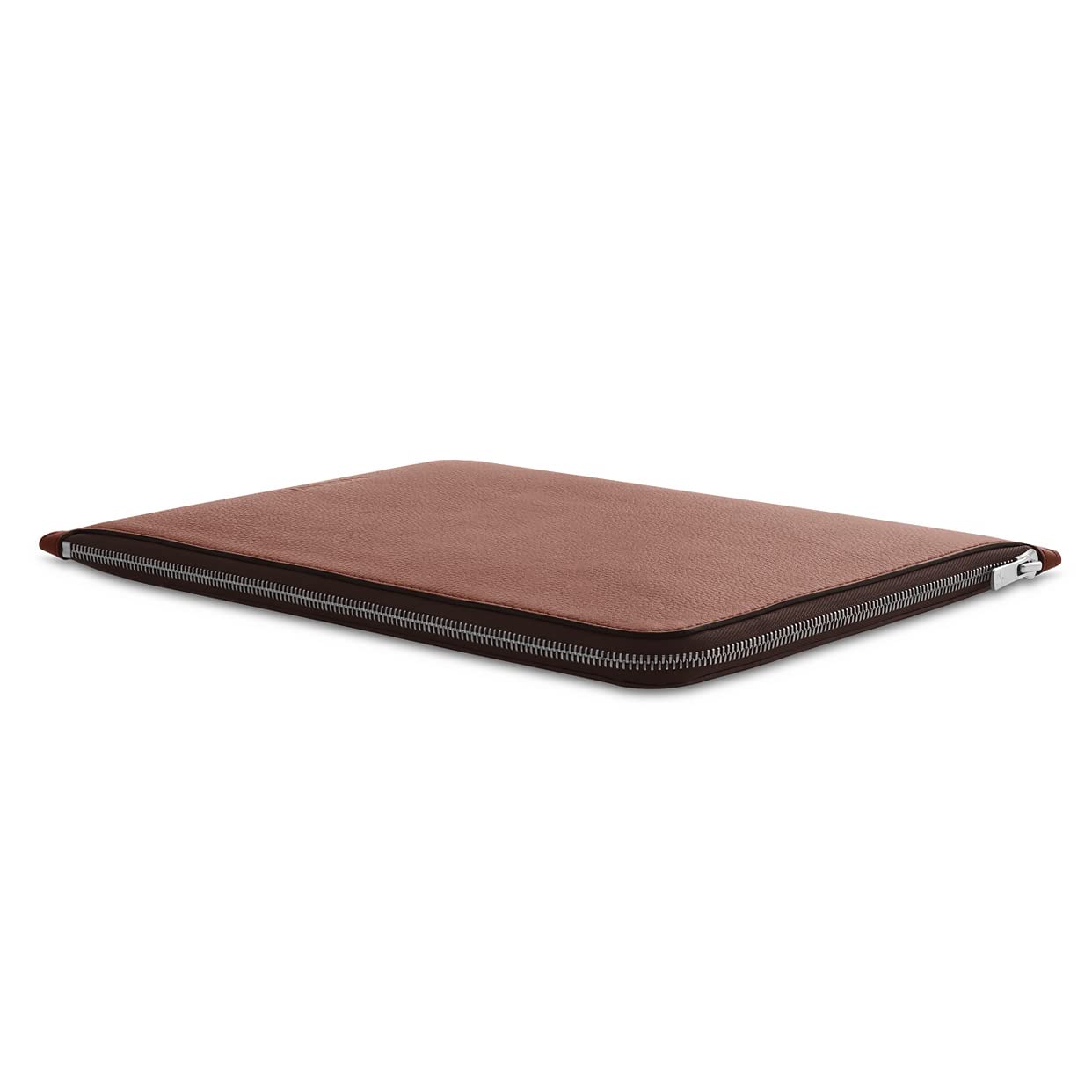 WOOLNUT Folio Case for MacBook Pro 13/14 & Air 13 - YKK Premium Zipper - Full-Grain Leather, Wool Felt Interior - Tailor-Made Fit - Scandinavian Design, Compatible with MacBook Air 13.6 inch - Brown