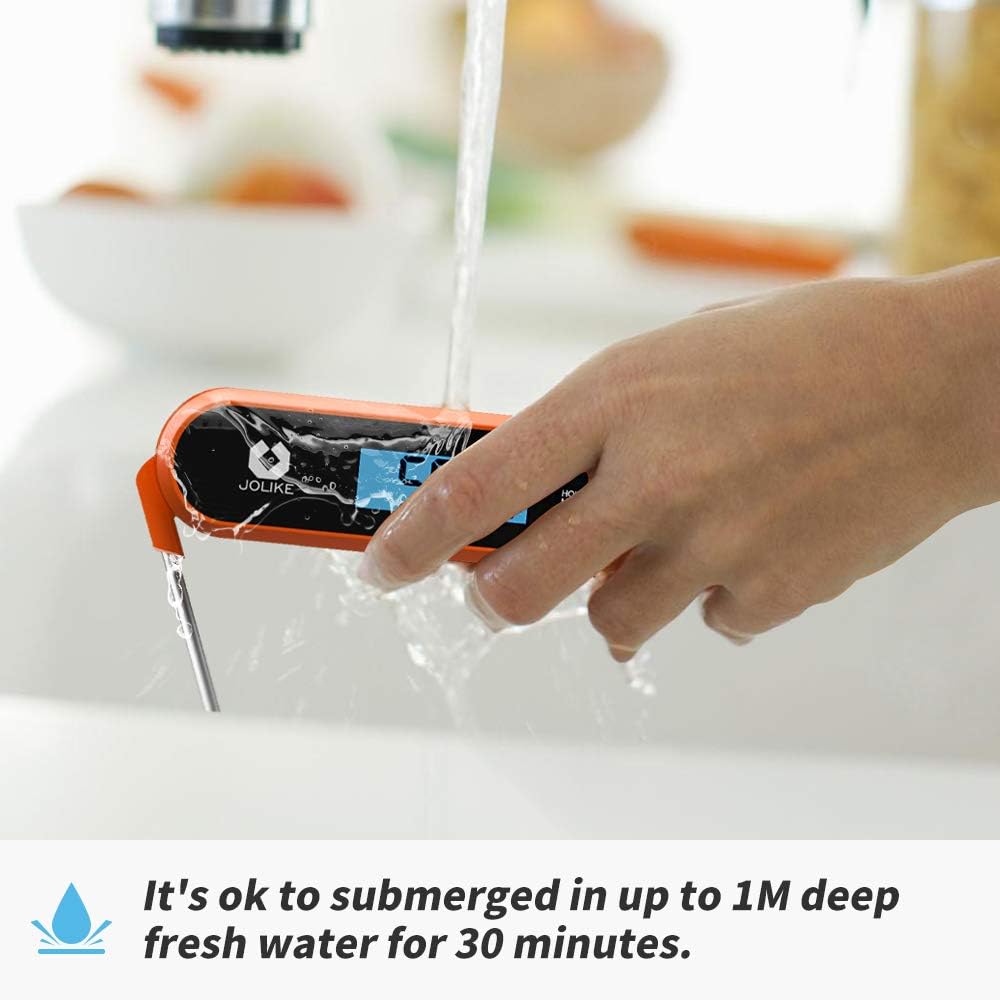 JOLIKE 2s Instant Read Meat Thermometer for Grilling Digital Steak Electronic Probe with IP67 Waterproof Internal Magnets for Kitchen Food Baking BBQ Candy: Kitchen & Dining