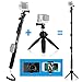 CamKix Premium 3in1 Telescopic Pole 16-47 Inch & Tripod Base Kit Compatible with GoPro Hero 8 Black, Hero 7, 6, Fusion, 5, Black, Session, Hero 4, Black, Silver, DJI Osmo Action, Camera + Smartphone