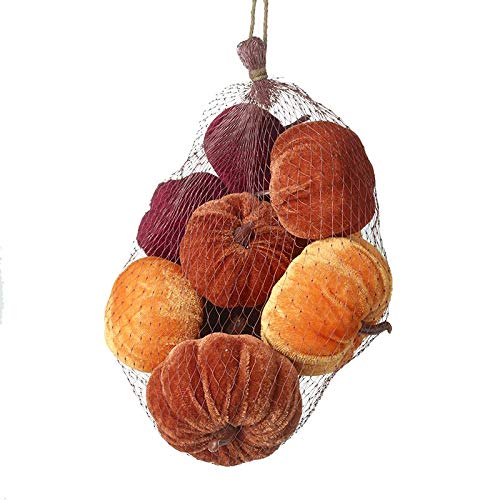 Autumn Collection of Velvet Pumpkins for Decorative Displays and Halloween