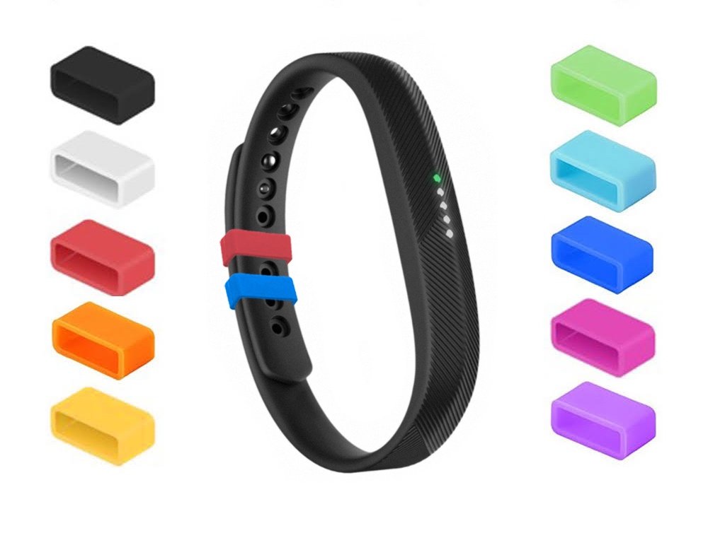 NEO+ Silicone Fasteners compatible with Fitbit activity trackers. Fix the Clasp Fall Off Problem. Secure the Wristband in Style (SET OF 10 FULL)