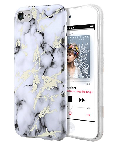 Dailylux iPod Touch 6 Case,iPod Touch 5 Case,Hard PC + Soft TPU Edge Protection Ultra thin Shockproof Cover with Air Cushion Technology Cover for iPod Touch 5th/6th Generation-White Marble