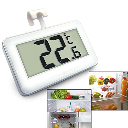 2Pack Digital Refrigerator Thermometer, iBetterLife Waterproof Wireless Fridge Freezer Room Temperature Monitor from -20 to 60 Degree w/Magnet, Hook & Large Big LCD Display for Home Indoor/Outdoor
