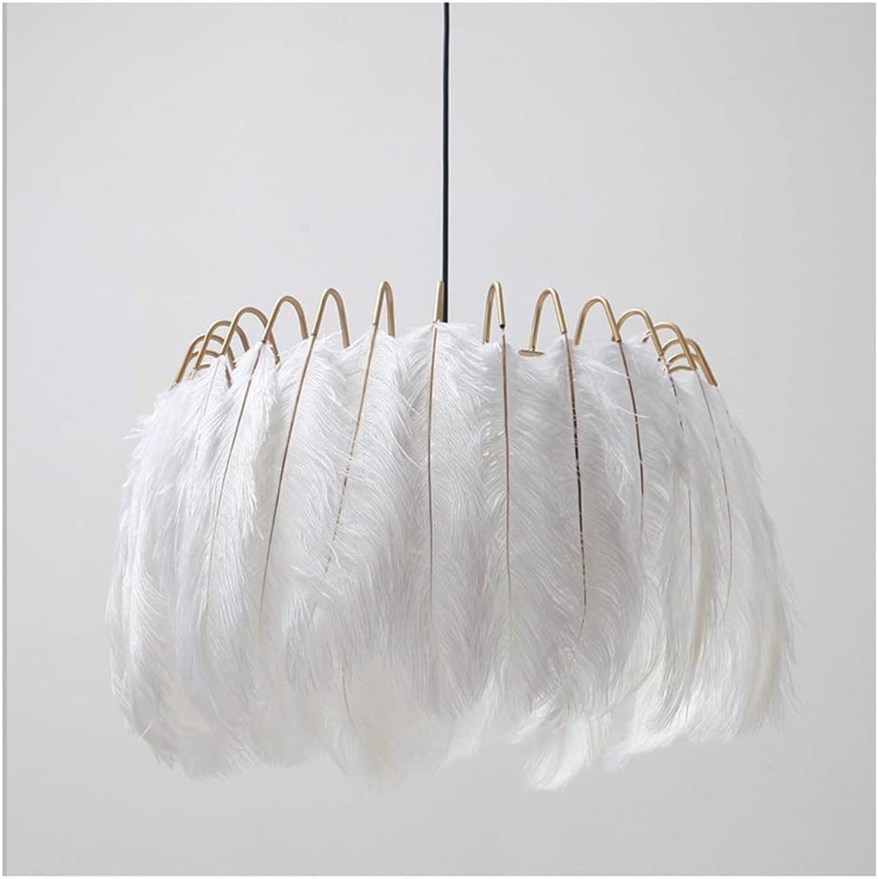 HN Lighting Chandelier Ostrich Feather Buds Pendant Light Modern Minimalist Living Room Warm Romantic Creative Lighting Personality Bedroom Ceiling Lighting