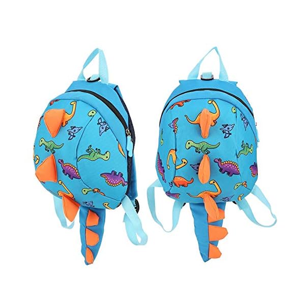 Zerodis Dinosaurier Rucksack Kinder Kinder Kleinkind Tasche Cartoon Rucksack Snack Lunchpaket Reiserucksack mit Sicherheitsgurt Leine für Vorschuljungen Mädchen(Blau) – Bild 7