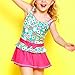 Perfashion Girl's Kids Heart Pattern Pleated Dress One-piece Swimsuit