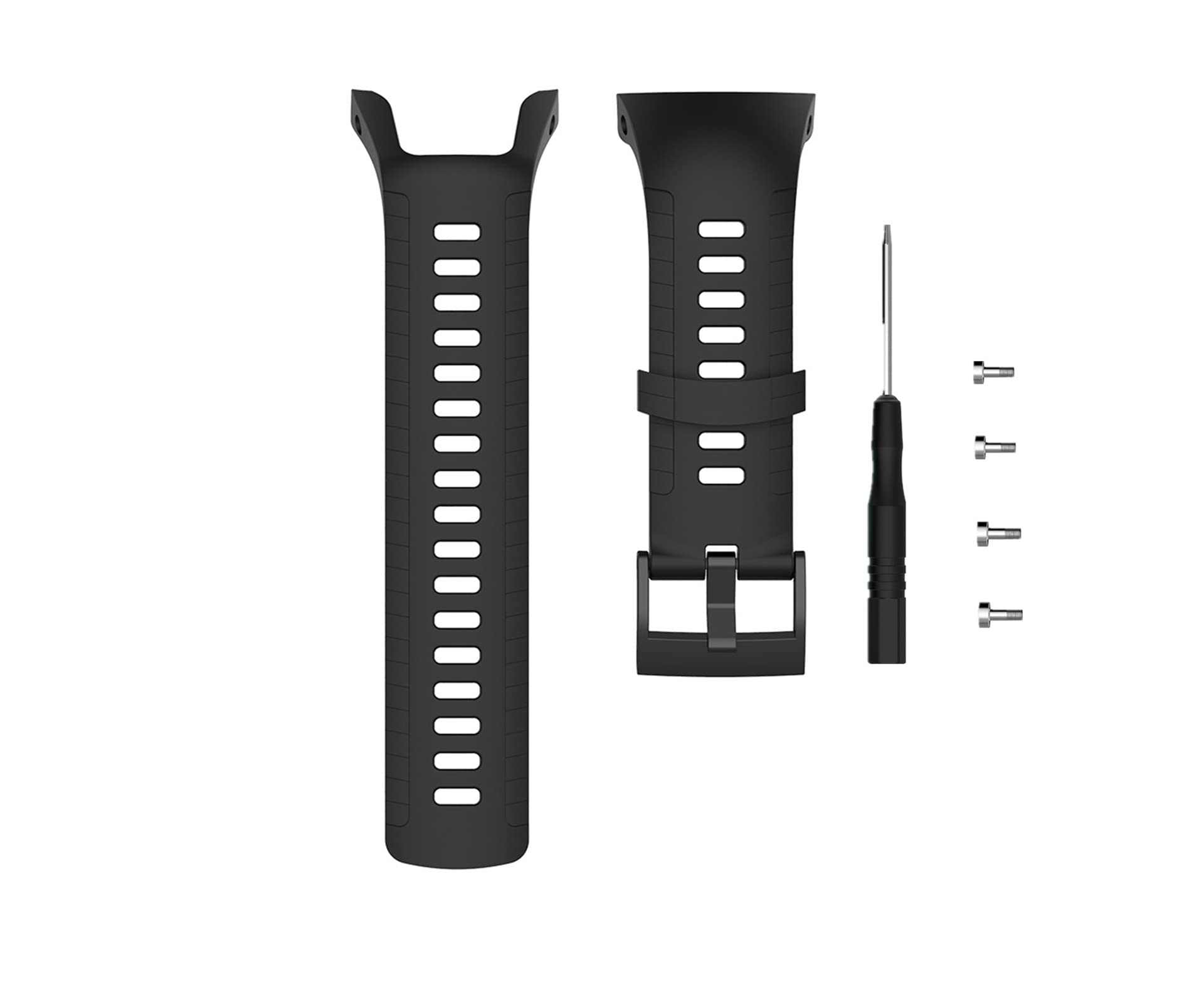 Muovrto Strap for Suunto 5,Replacement Band Silicone Waterproof Watch Strap for Men and Women (Black)
