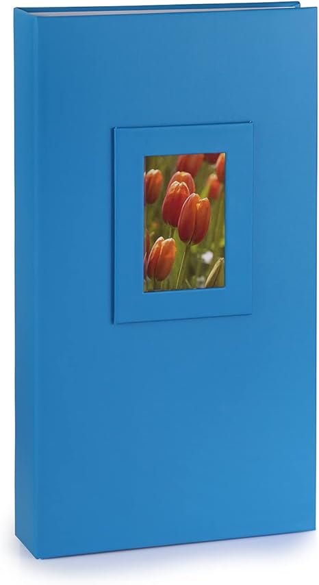 Amazon Com Kvd Albums 4x6 Photo Album Fits 300 Pictures With Window Frame Cover Blue Home Kitchen
