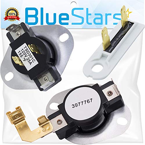 3387134 & 3392519 & 3977767 Dryer Thermostat and Dryer Thermal Fuse Replacement kit by Blue Stars - Exact Fit For Whirlpool & Kenmore Dryers