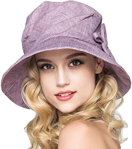 OLEWELL Cloth Wide Brim Adjustable Size Hat For Women by Foldable UPF 50+ Winter Spring Summer Cap-Purple