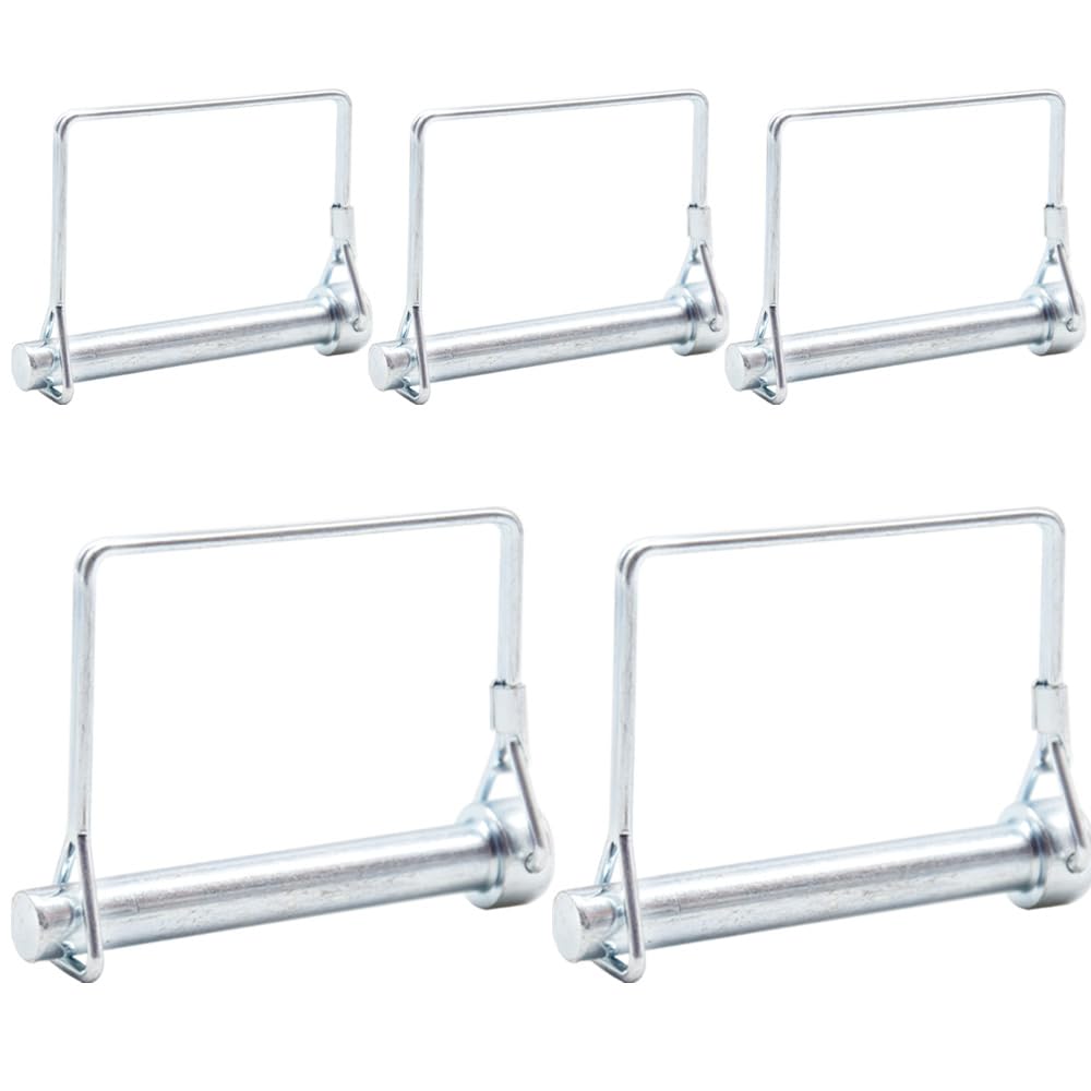 CEEYSEE 5Pcs Shaft Locking Pin 10mm Trailers Lock Hitch Lock Pin Zinc Plated Carbon Steel Round Loop Safety Wire Lock Pin Length 70mm for Farm Trailers Trolley Wagons Lawn Garden Towing(FX/10x70mm)