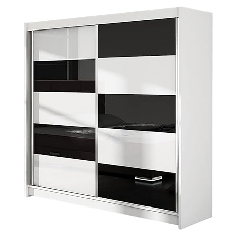 Falcon Ii Wardrobe With Coloured Glass And 2 Sliding Door