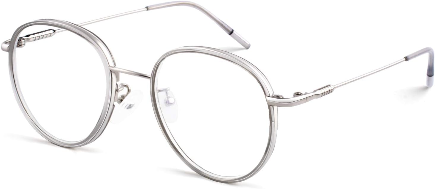 CGID Vintage Round Fake Glasses Circle Clear Frame Glasses UV400 Clear Lens Eyewear Frames Women Men