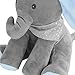yuailiur Peek-a-Boo Elephant Animated Talking Singing Stuffed Plush Elephant Stuffed Doll Toys Kids Gift Present Boys & Girls Birthday Xmas Gift (Grey-Blue)