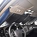 Big Hippo Windshield Sun Shade, Car Window Shade as Bonus Keep Vehicle Cool Windshield Sunshade Protect Your Car from Sun Heat & Glare Best UV Ray Visor Protector -Silver/Blue (Size: 55.16