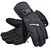 Andorra Men's Cross Country Textured Touchscreen Thinsulate Insulated Ski Glove with Zippered,Black,L