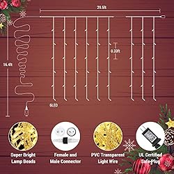 Toodour Icicle Lights, 29.5ft 360 LED Christmas