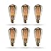 Vintage Edison Bulb (Pack of 6) - Squirrel Cage Filament Lamp - Dimmable, E26 260 Lumens, ST64 - Teardrop Top, Antique Incandescent Clear Glass Light, For Chandeliers Wall Sconces Pendant Lighting