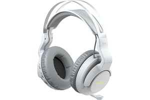 ROCCAT Elo 7.1 Air PC Wireless Gaming Headset, Surround Sound Headphones with Detachable Noise Cancelling Microphone, 50mm Drivers, 24 Hr Battery Life, RGB Lighting, White